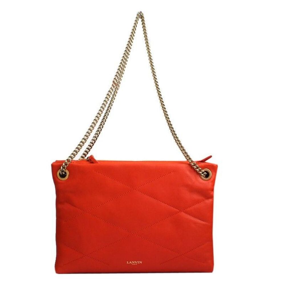 Red Quilted Stitch Trio Chain Crossbody Bag